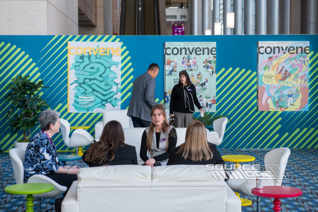 Conference attendee engagement area featuring custom experiential activation