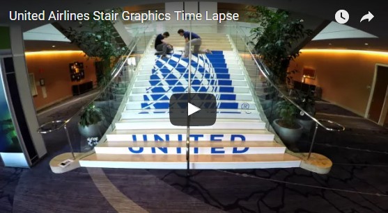 United Airlines Stair Graphics Time Lapse