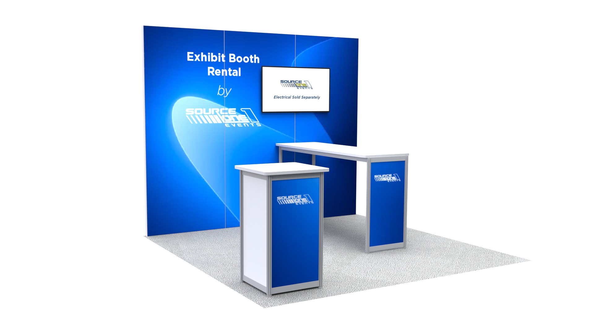BM109 modular exhibit booth with meeting counter