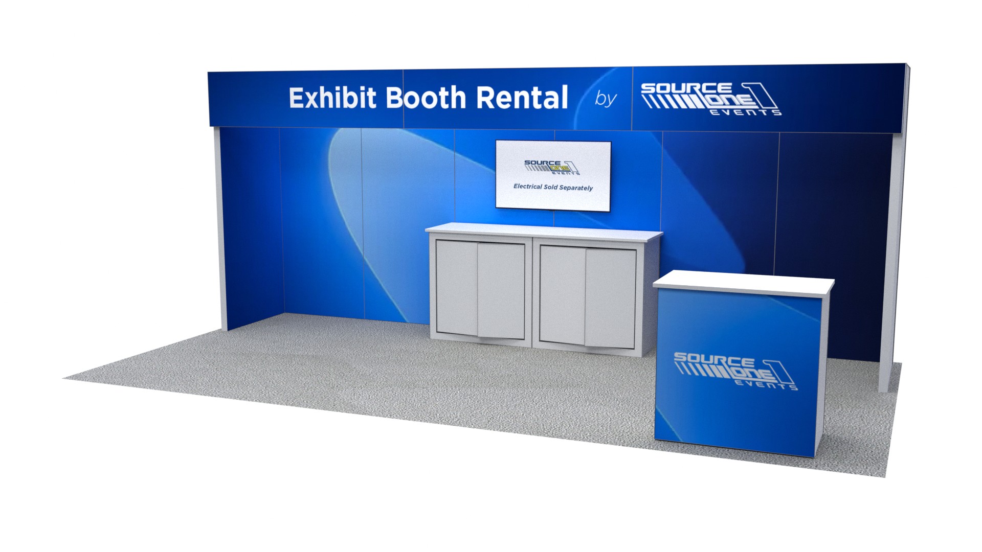 BM202 modular exhibit booth with reception desk