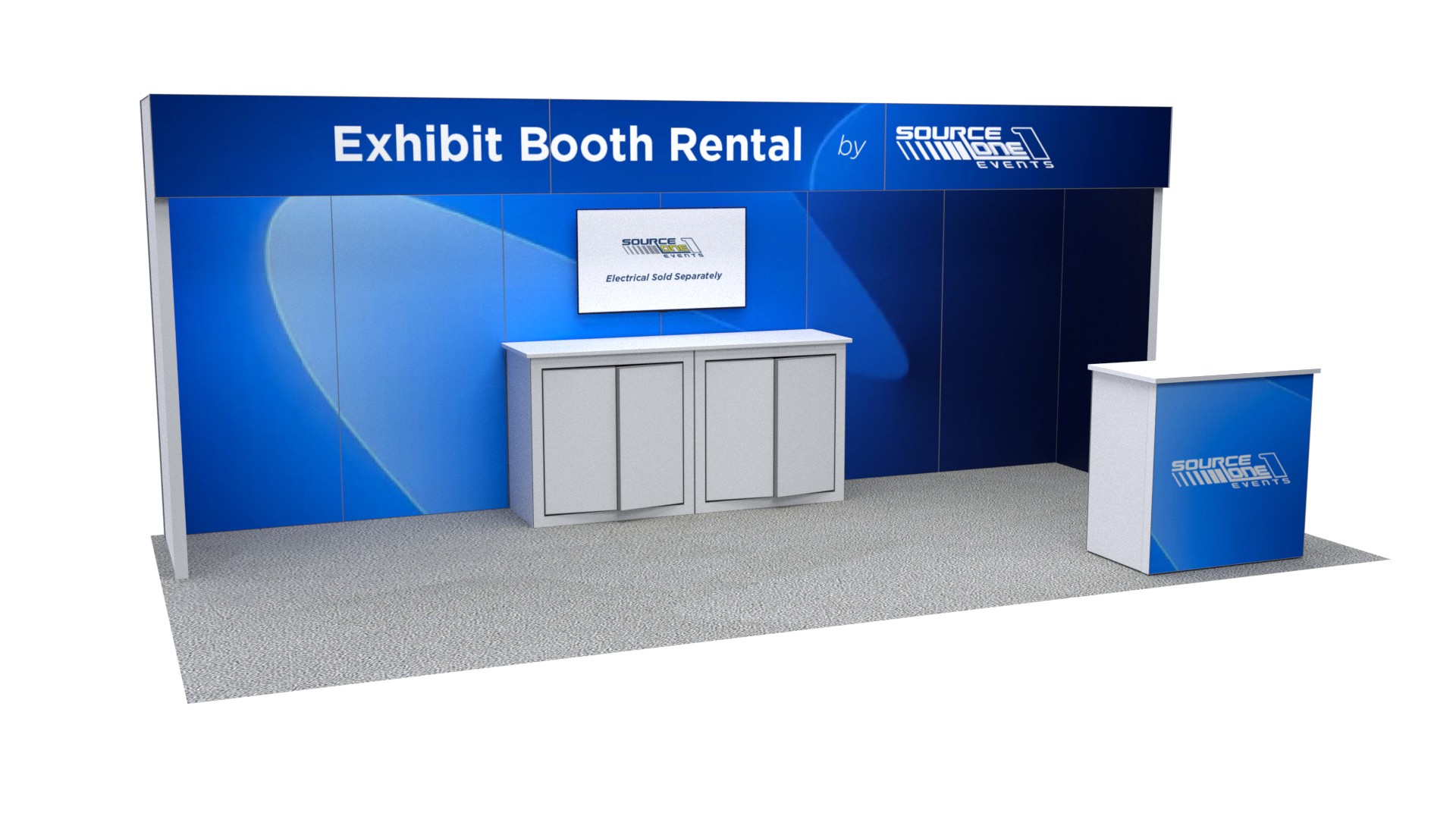 BM202 rental trade show booth with display counter