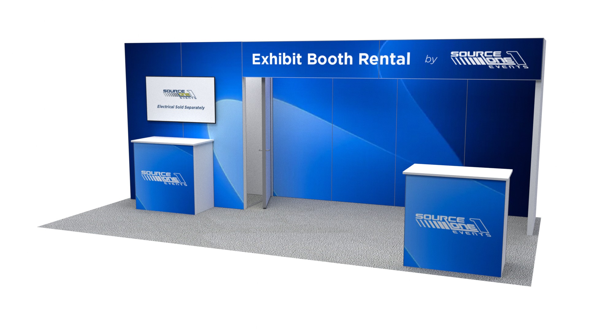 BM203 inline trade show booth with reception counter
