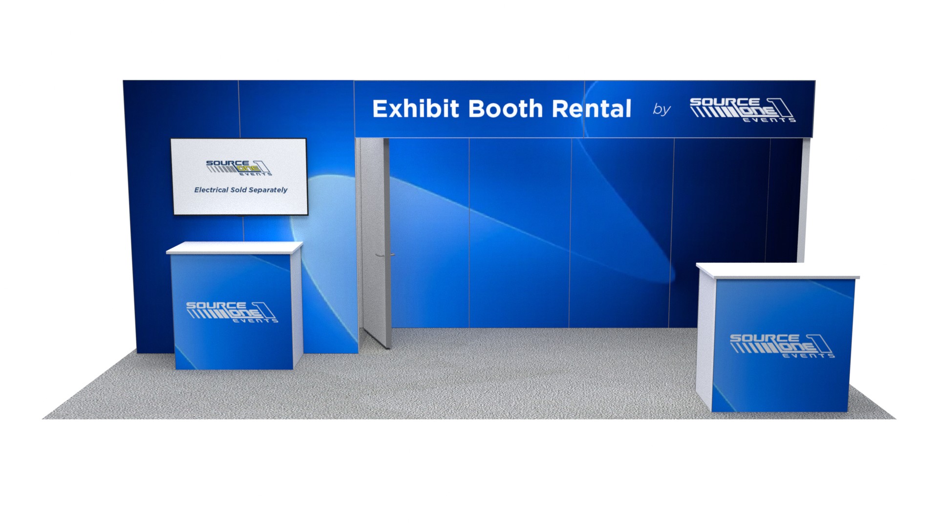 BM203 exhibit booth rental with open floor plan