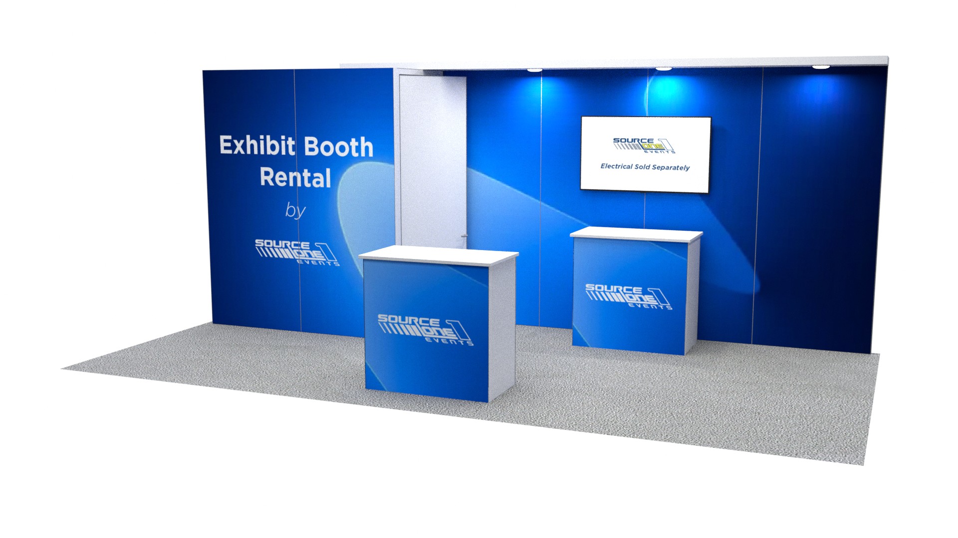 BM204 modular trade show booth with reception counter