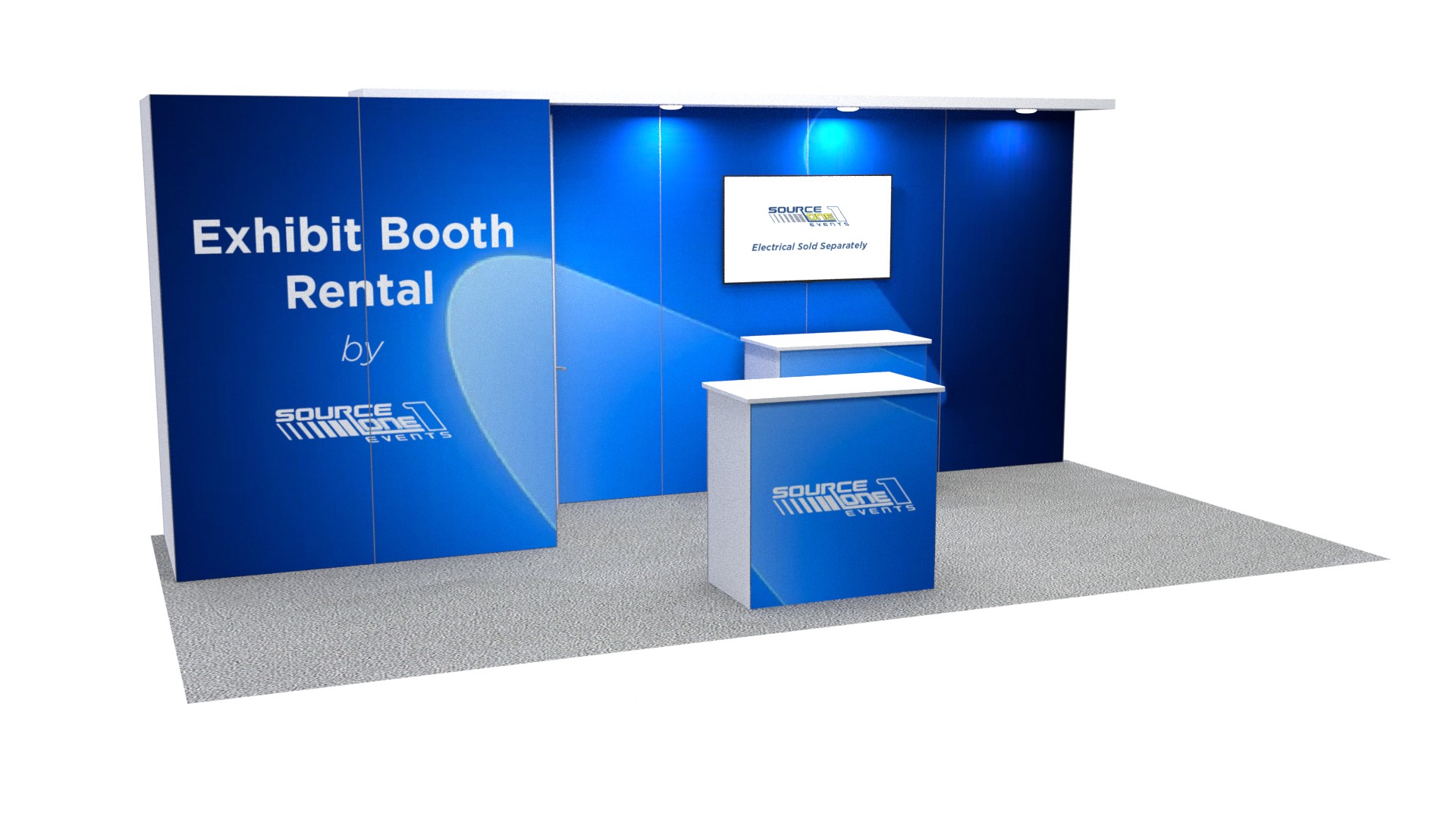 BM204 exhibit booth with curved display counter and branded graphics