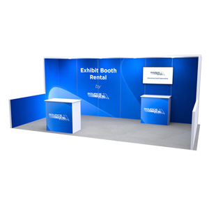 BM207 exhibit booth rental with custom graphic wall
