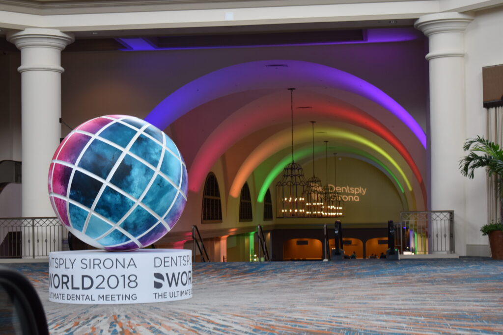 Immersive rainbow tunnel activation creating memorable conference attendee experience