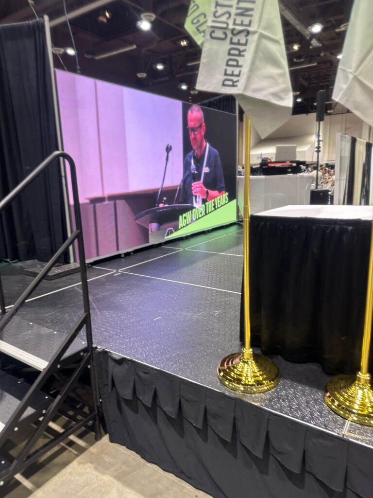 LED display wall installed for a live event stage