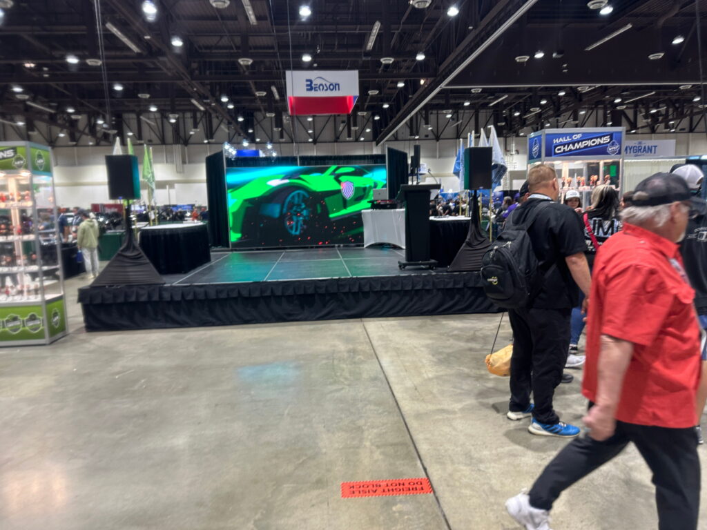 Trade show exhibit featuring immersive LED display technology