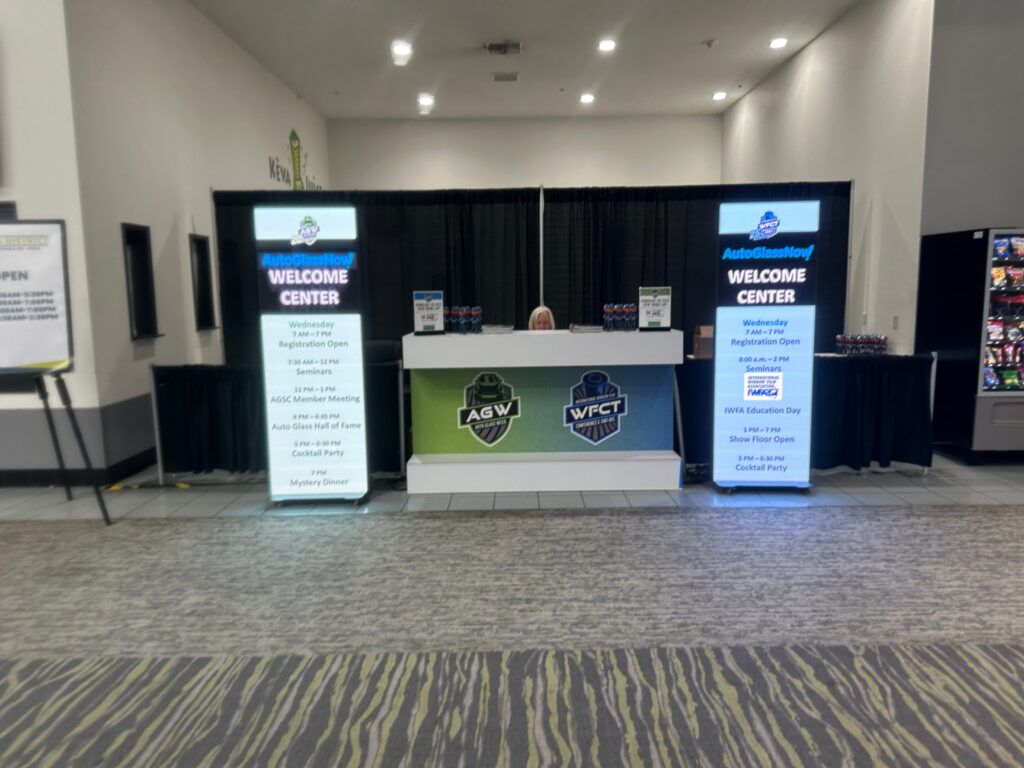 Trade show registration and welcome counter