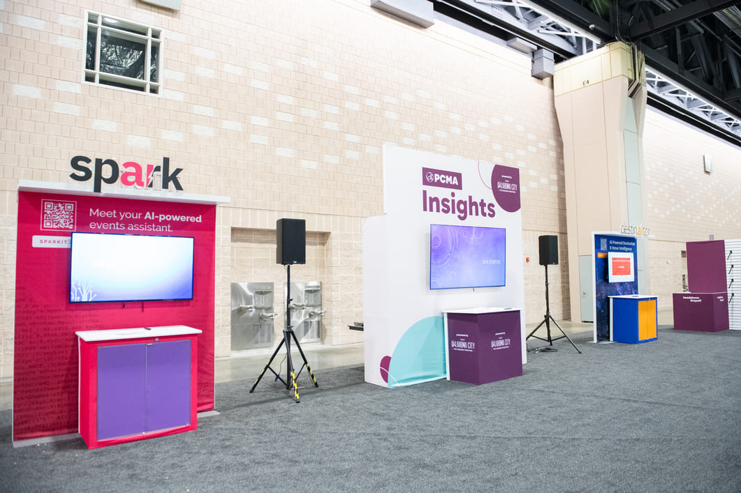 Global Pavilion exhibit featuring international destinations and conference partners.