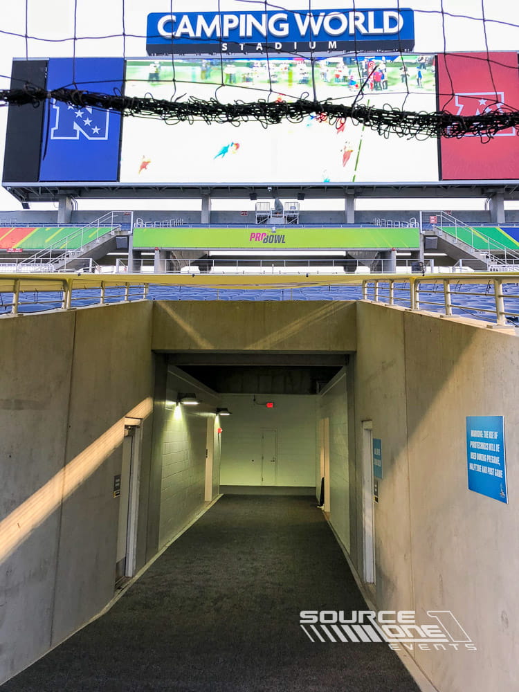 Custom event carpet installed around the Pro Bowl venue to enhance the attendee experience.