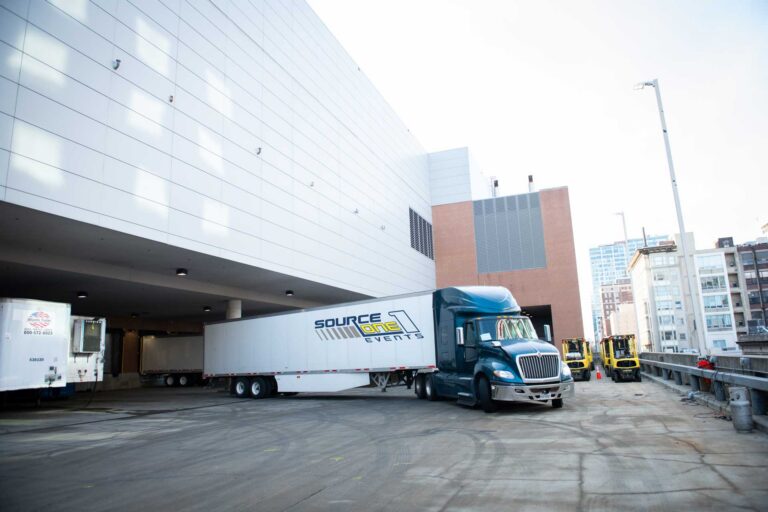 Convention center exterior used for trade show logistics services